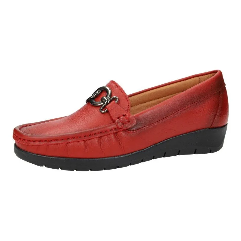 1751 Mocasines de piel color ROJO