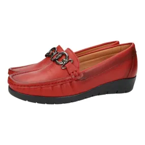 1751 Mocasines de piel color ROJO