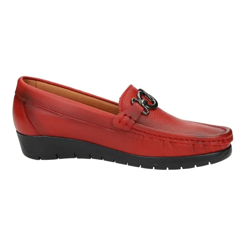 1751 Mocasines de piel color ROJO