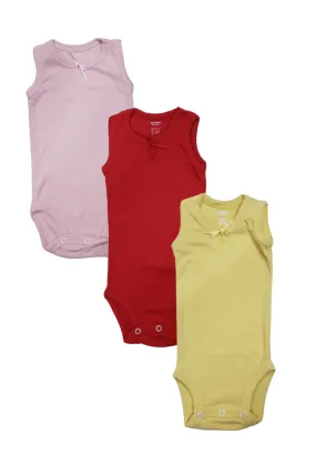 3 Pack. Body camiseta sin mangas ROSA/ ROJO/ AMARILLO