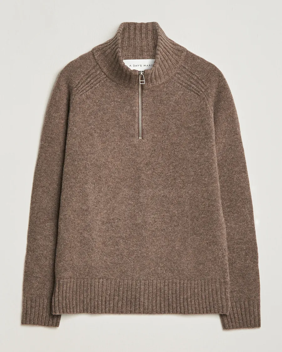 A Day's March Cullen Lambswool Sweater in Dark Taupe