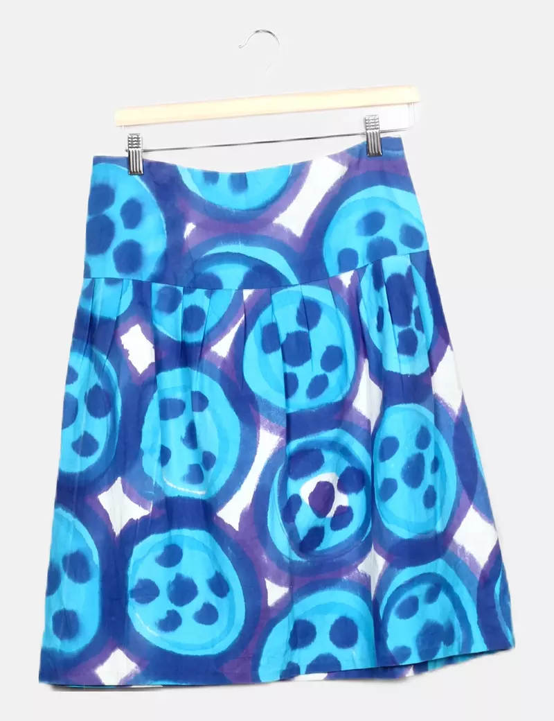 Adolfo Dominguez Blue Printed Skirt