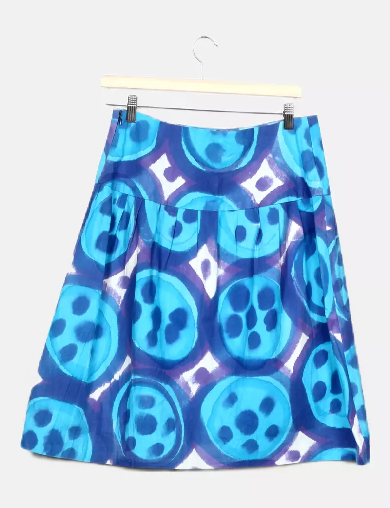 Adolfo Dominguez Blue Printed Skirt