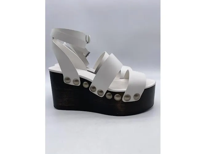 Alaïa ALAIA Sandalias T.UE 38 cuero Blanco 