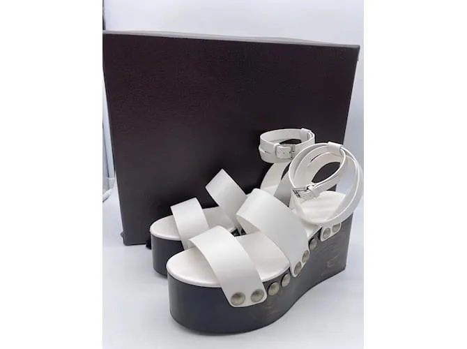 Alaïa ALAIA Sandalias T.UE 38 cuero Blanco 