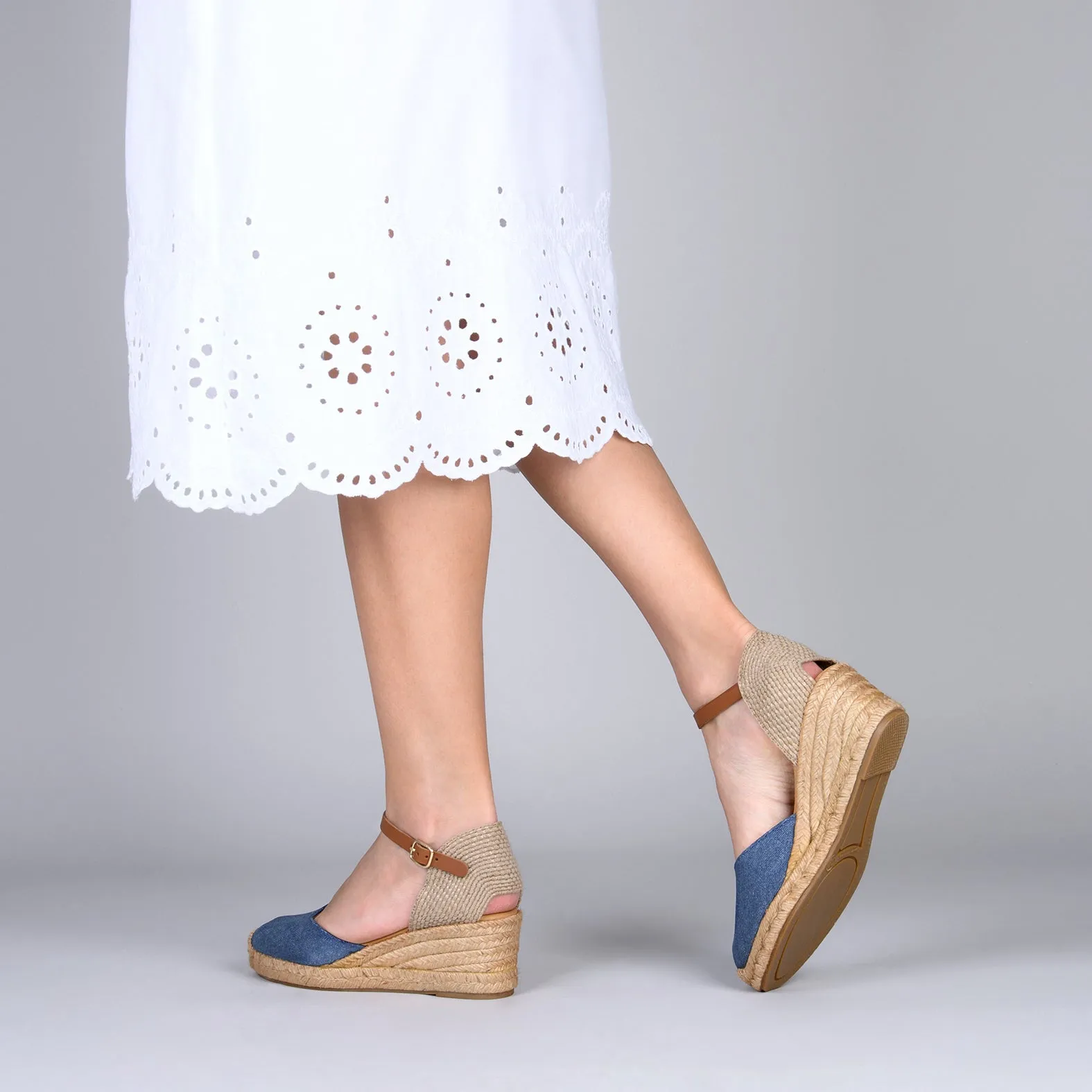 ALTEA - Low denim wedge espadrilles