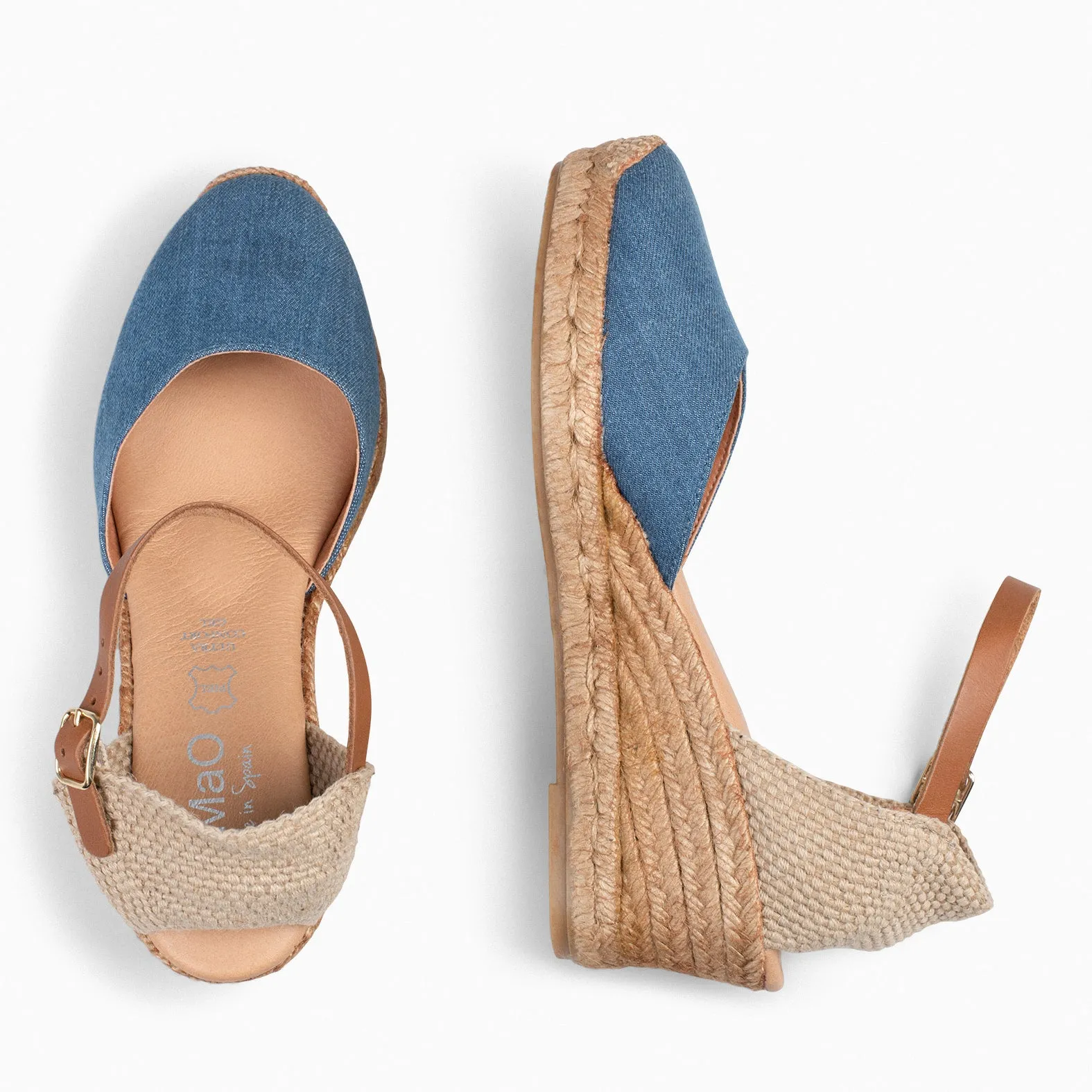 ALTEA - Low denim wedge espadrilles