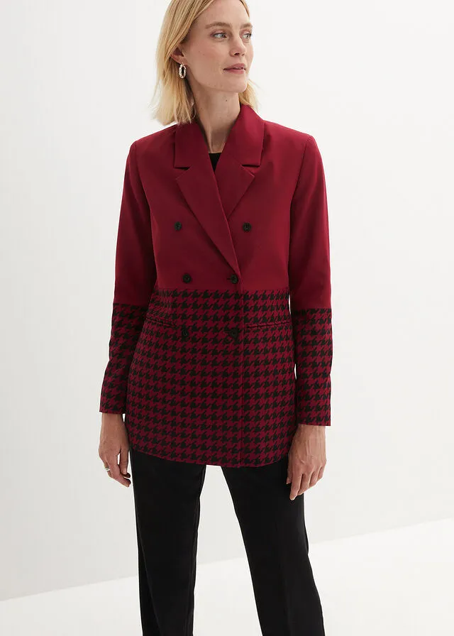 Long Red Azalea-Black Blazer