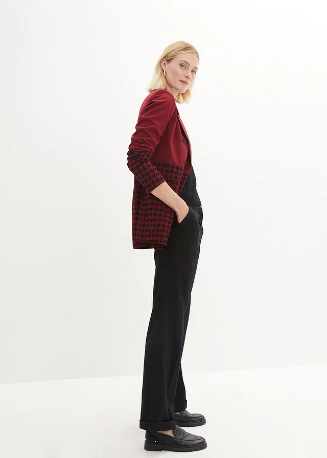 Long Red Azalea-Black Blazer