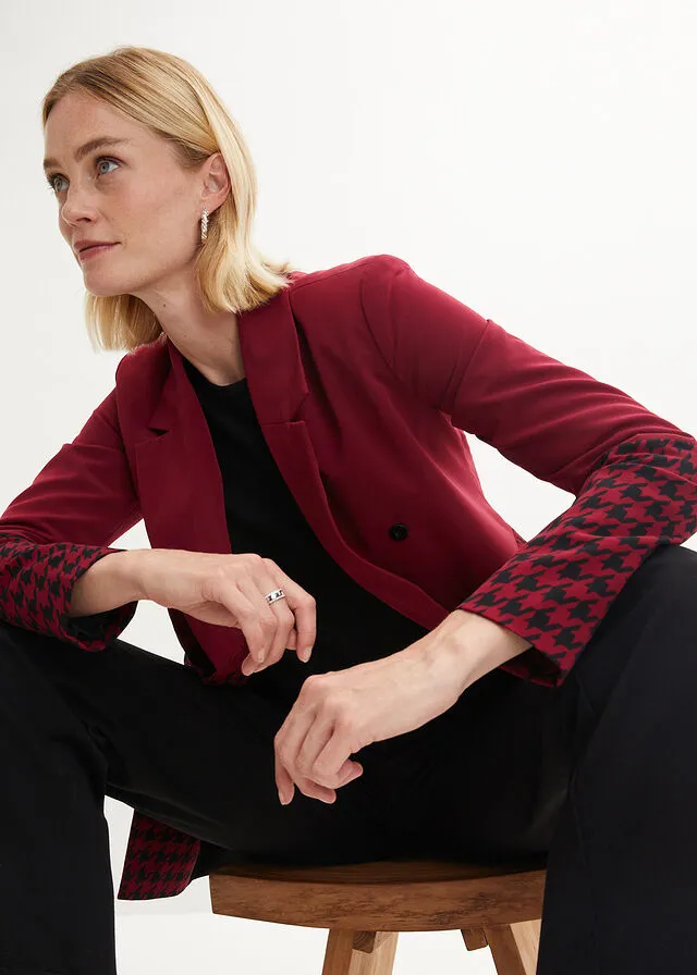 Long Red Azalea-Black Blazer