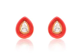 Aretes Esmaltes ROJO - Oro 18k amarillo - rojo -> Aretes Esmaltes Rojo - Oro 18k Amarillo