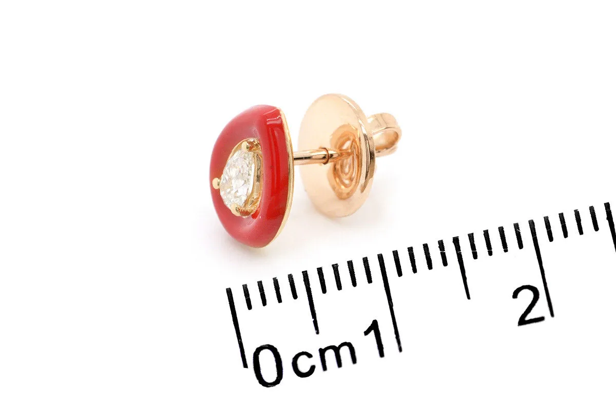 Aretes Esmaltes ROJO - Oro 18k amarillo - rojo -> Aretes Esmaltes Rojo - Oro 18k Amarillo