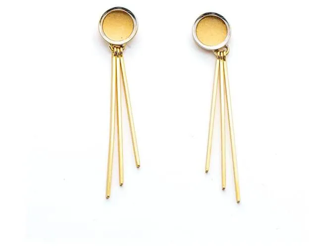 Autre Marque Pendientes en Oro Amarillo y Blanco Dorado 