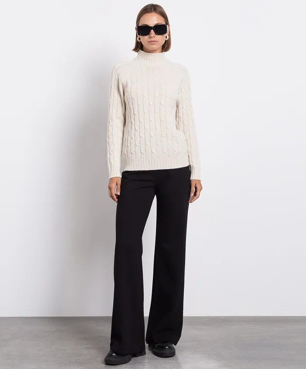 White cashmere textured sweater by Babe Pay Pls