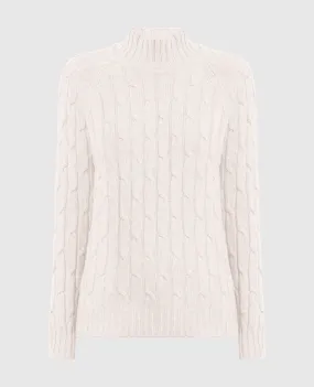 White cashmere textured sweater by Babe Pay Pls