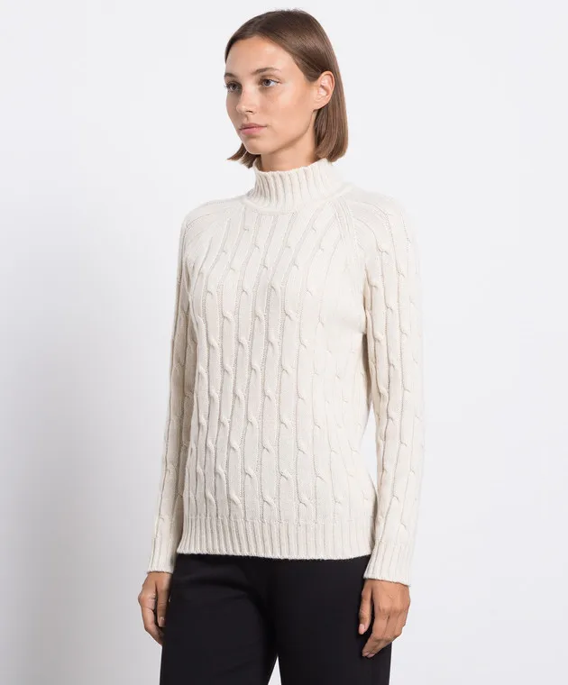 White cashmere textured sweater by Babe Pay Pls