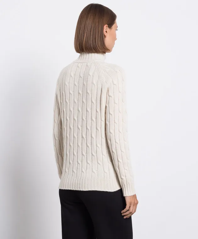 White cashmere textured sweater by Babe Pay Pls