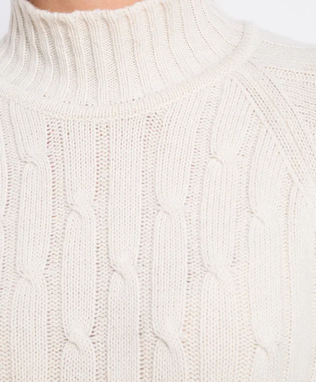 White cashmere textured sweater by Babe Pay Pls