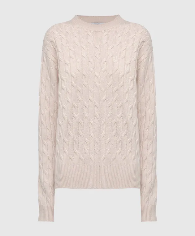 Beige wool textured sweater by Ballantyne