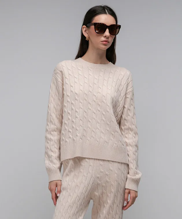 Beige wool textured sweater by Ballantyne