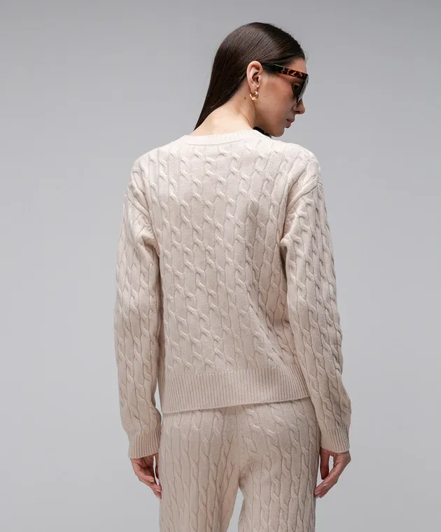 Beige wool textured sweater by Ballantyne