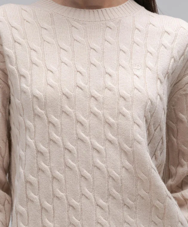 Beige wool textured sweater by Ballantyne