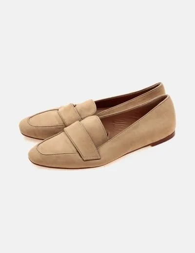 Basic beige beige moccasin by Zara