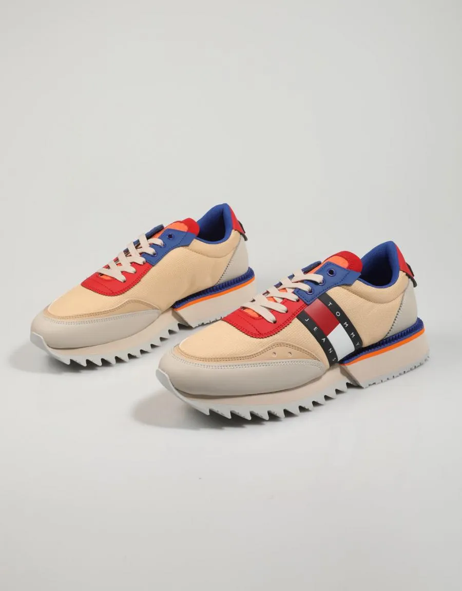 TOMMY HILFIGER Tommy Jeans Mens Beige Track Cleat Baskets 79930