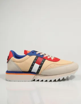 TOMMY HILFIGER Tommy Jeans Mens Beige Track Cleat Baskets 79930