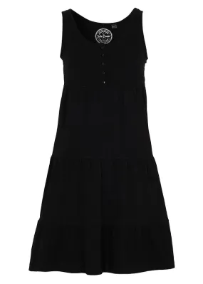 Black short cotton jersey dress