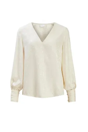 Beige Viallysa Satin Blouse