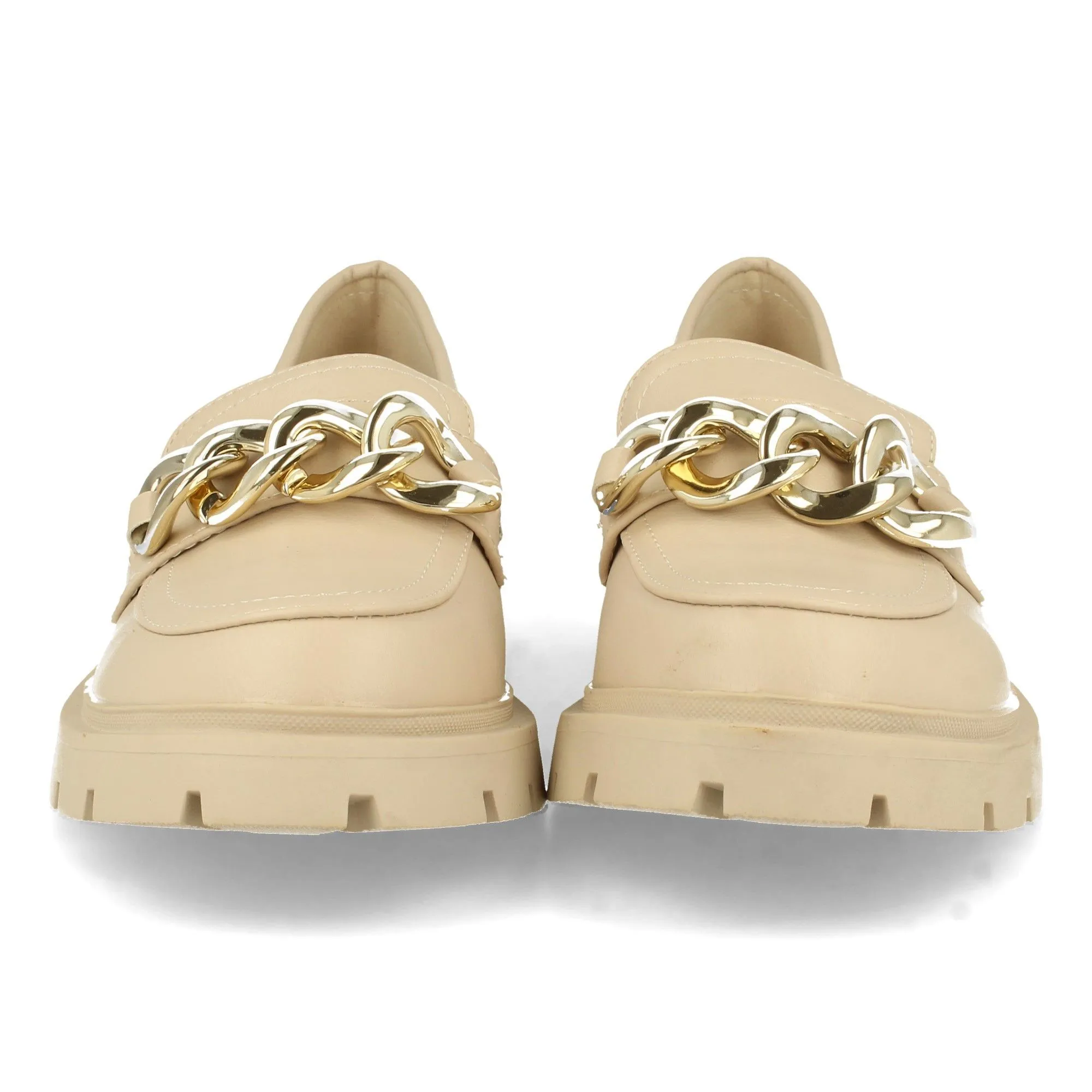 Beige Women's Chain Loafer