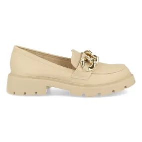 Beige Women's Chain Loafer