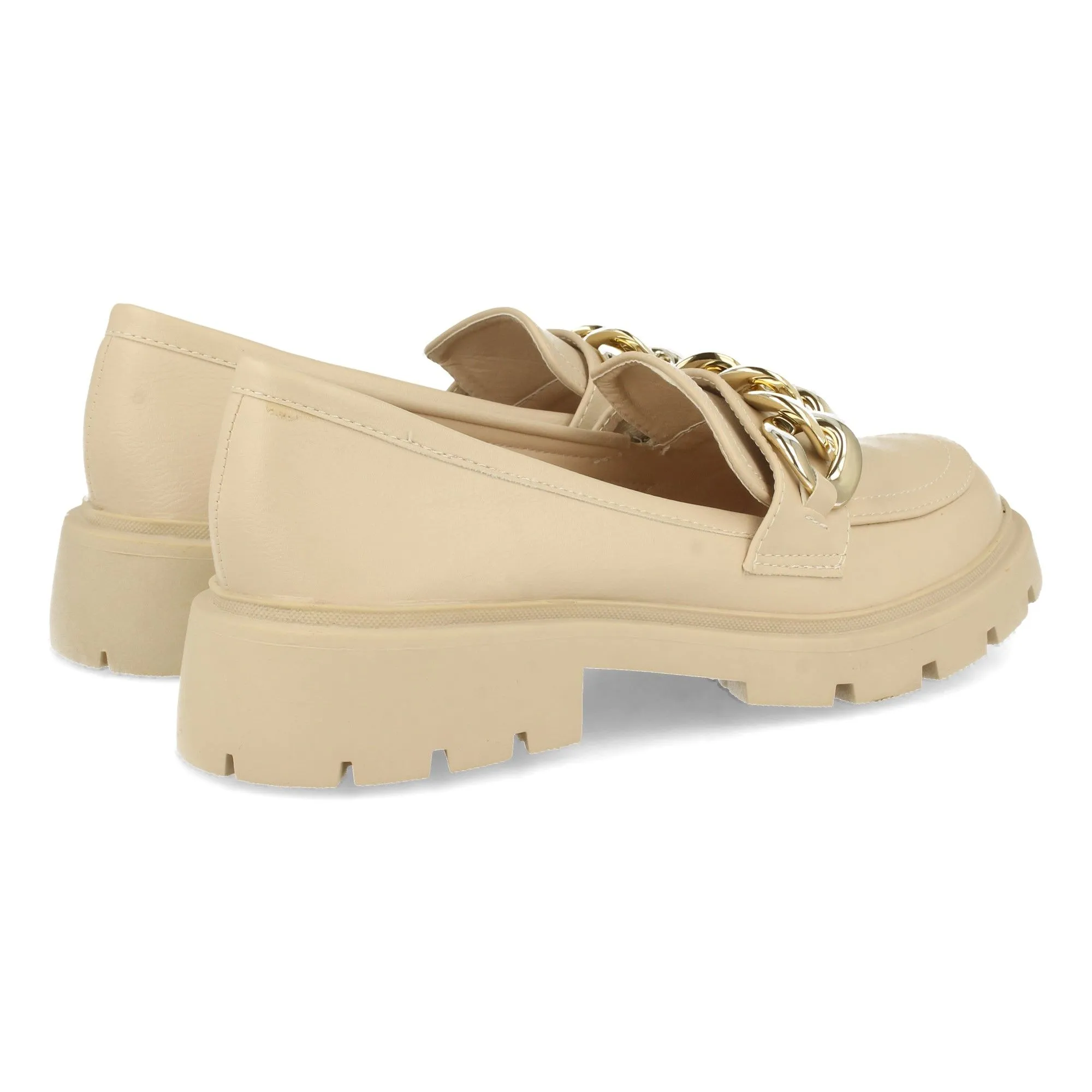 Beige Women's Chain Loafer