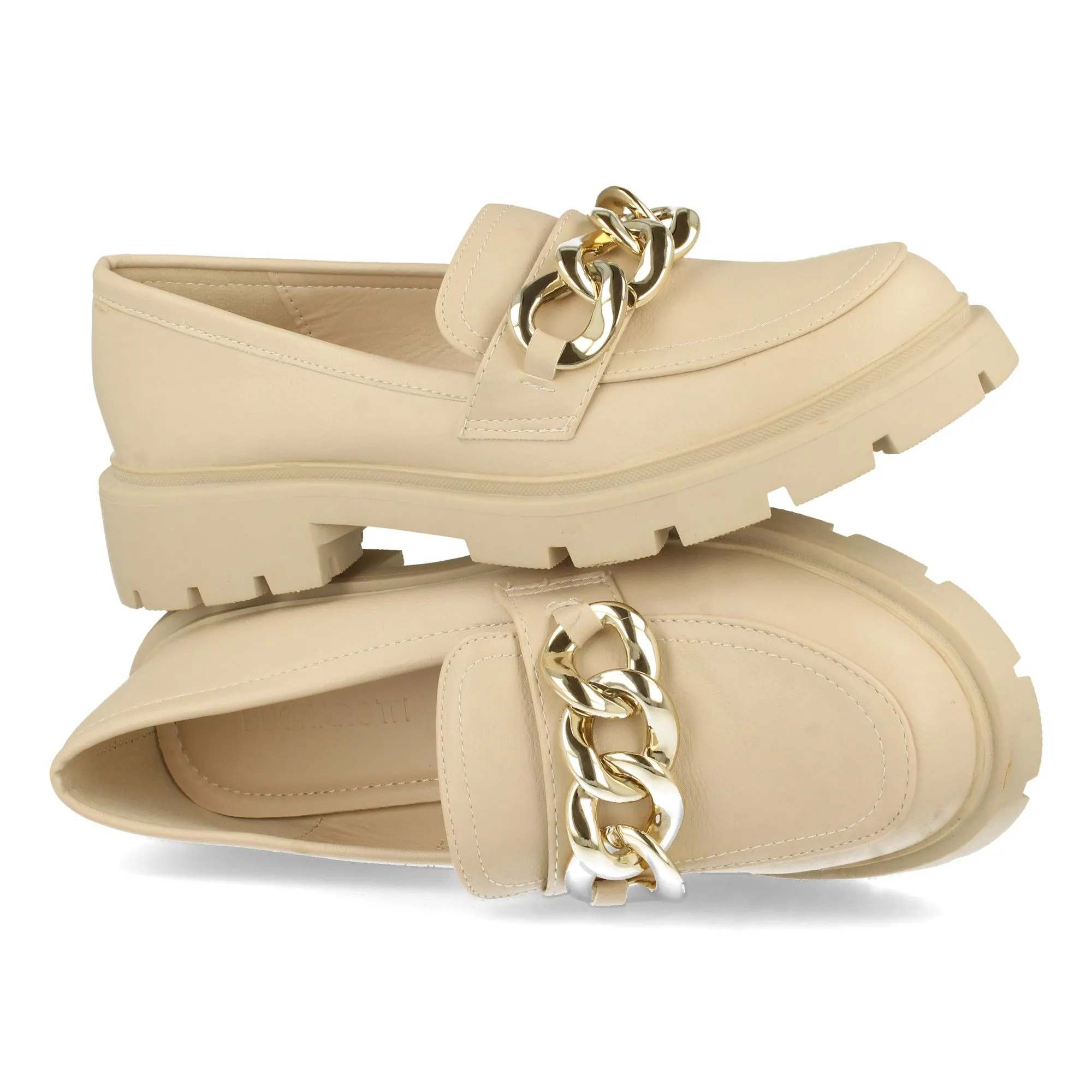 Beige Women's Chain Loafer