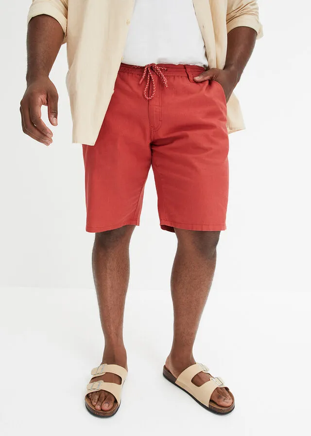 Chinese Style Crimson Red Bermuda Shorts