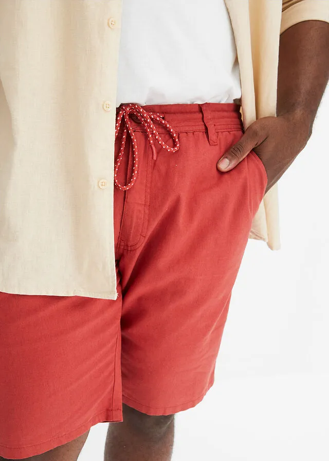 Chinese Style Crimson Red Bermuda Shorts