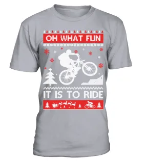 Christmas Bicycle Sweater Unisex Round Neck T-shirt