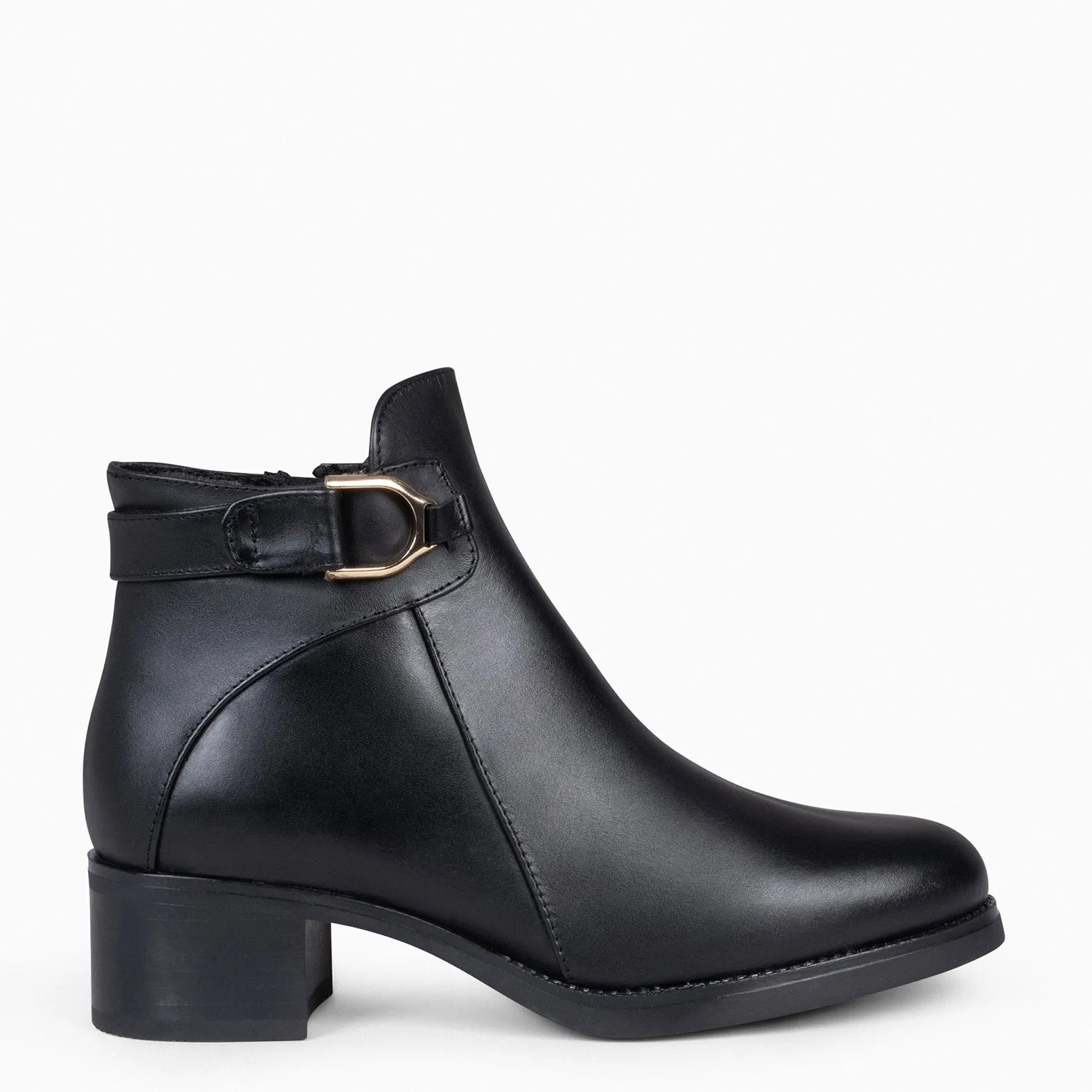 black leather women's ankle boots by CARDIFF