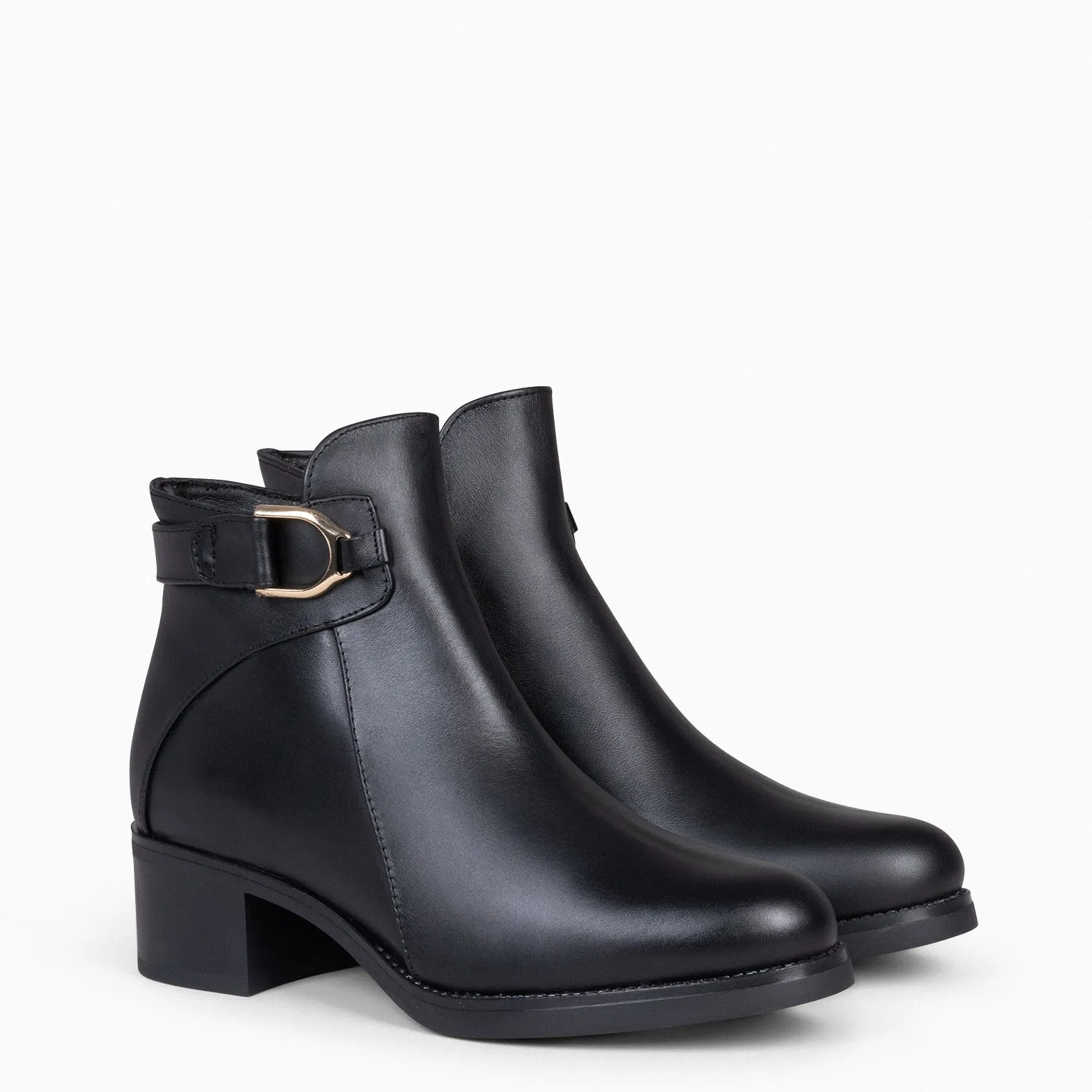 black leather women's ankle boots by CARDIFF