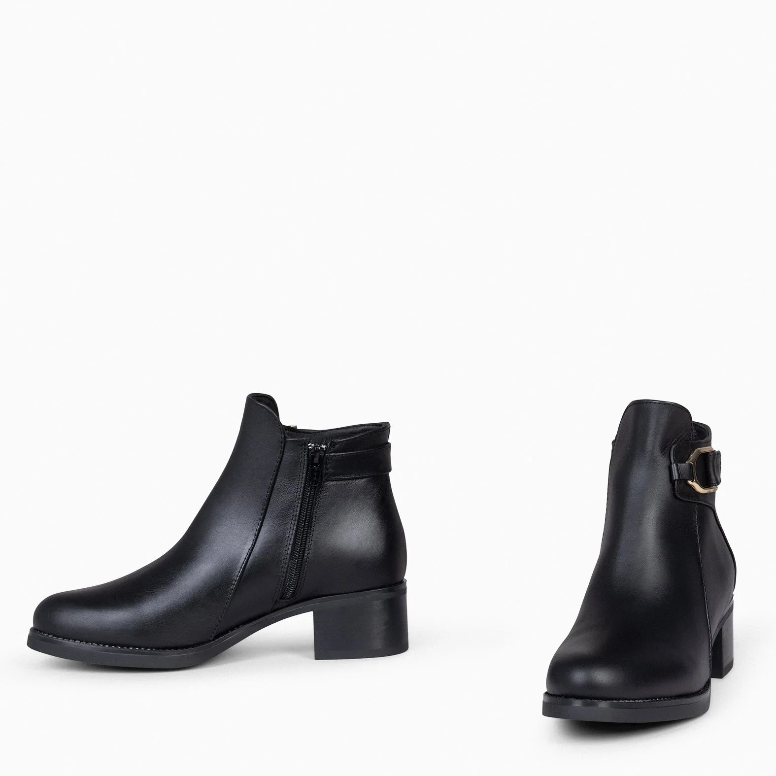 black leather women's ankle boots by CARDIFF