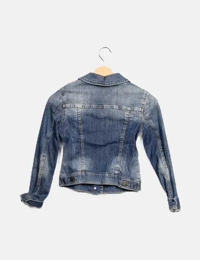 Blue basic denim jacket Zara.