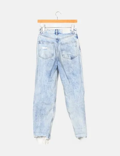 Blue Bershka Mom Fit Denim Jeans