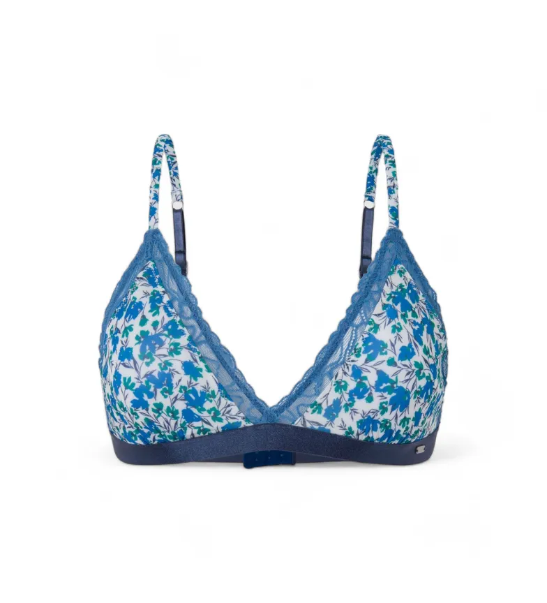 Blue Floral Bra