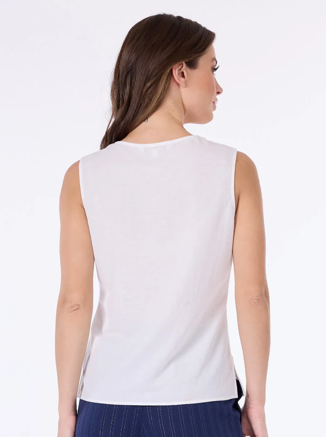 Blusa blanca escote V Aura