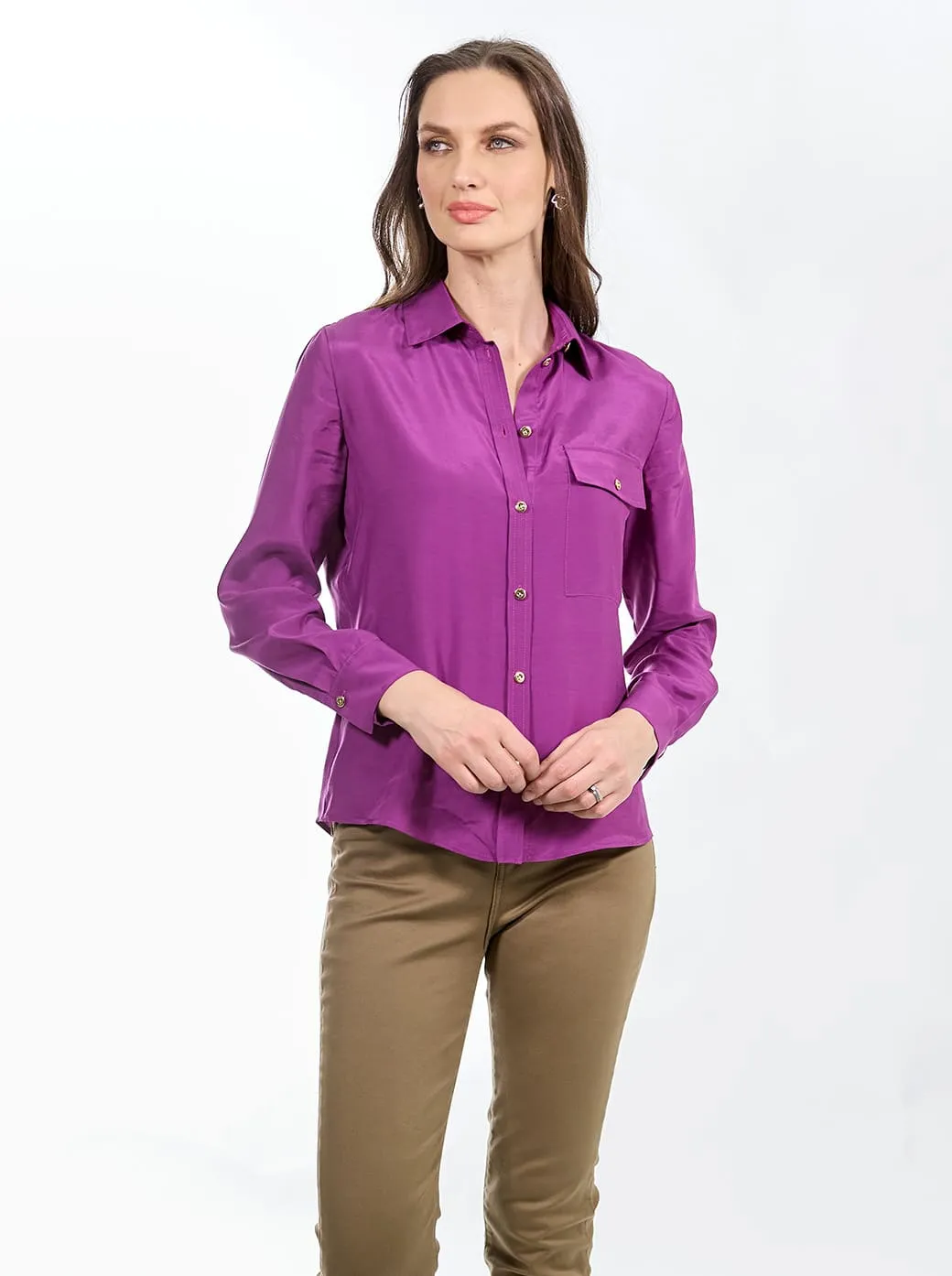 Blusa camisera morada Cleire