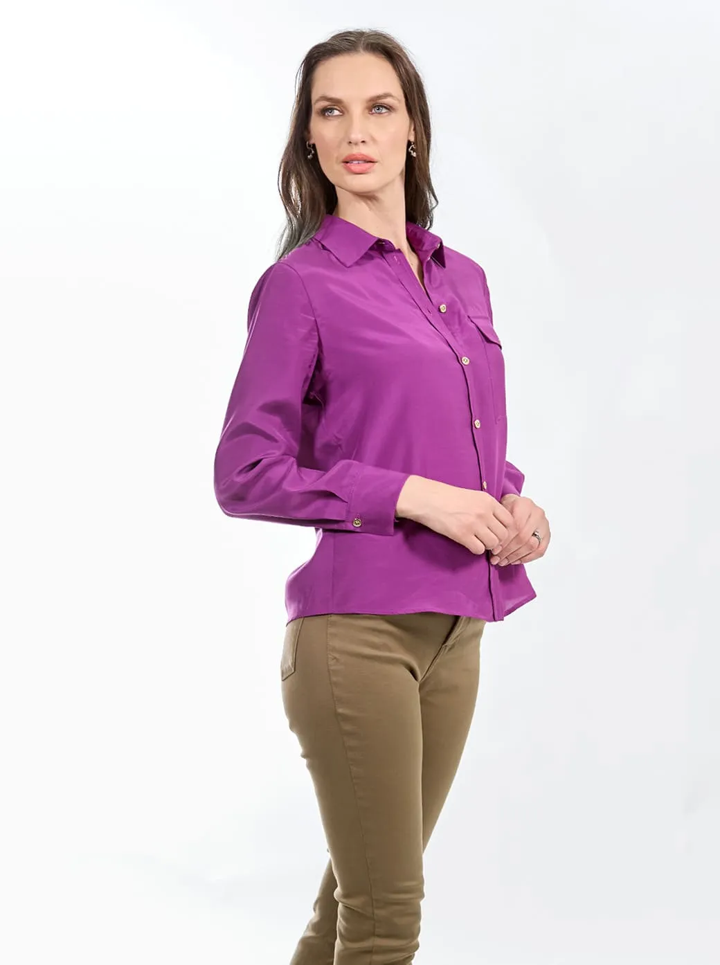 Blusa camisera morada Cleire