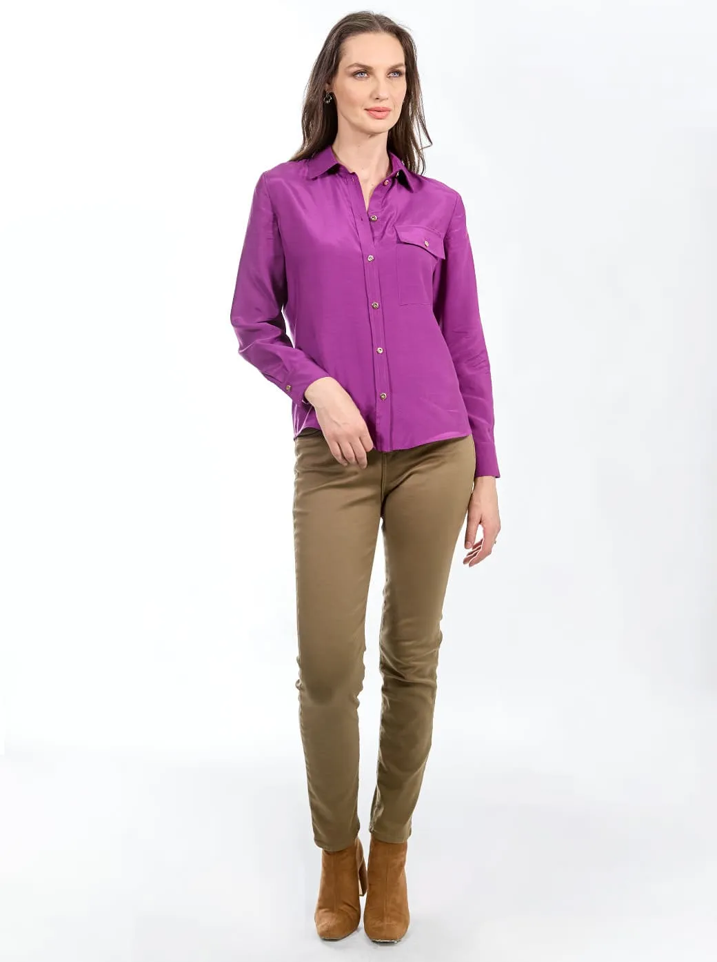 Blusa camisera morada Cleire