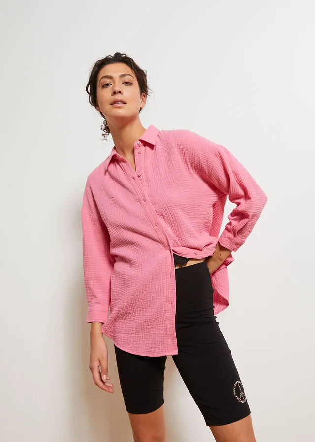 Matte Pink Muslin Blouse