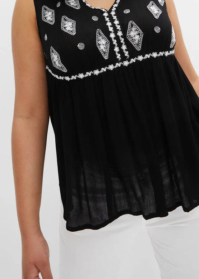 Sleeveless Black Blouse